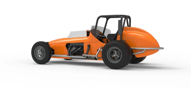 Dirt Silver Crown Champ car Version 2 Scale 1:25 - Model preview 13