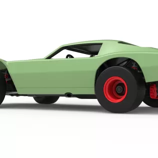 Vintage Dirt late model Race car Version 3 while turning 1:25 - Model thumbnail 13