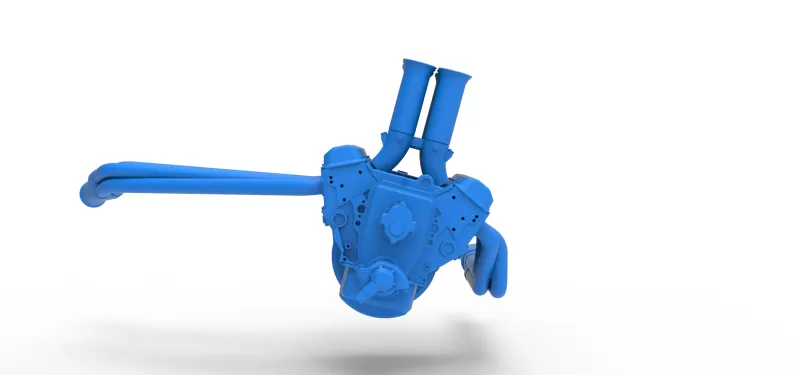 Engine V8 for Supermodified race car Version 5 Scale 1:25 - Model preview 5