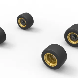Wheel set of Vintage Asphalt Supermodified stock car 1:25 - Model thumbnail 7