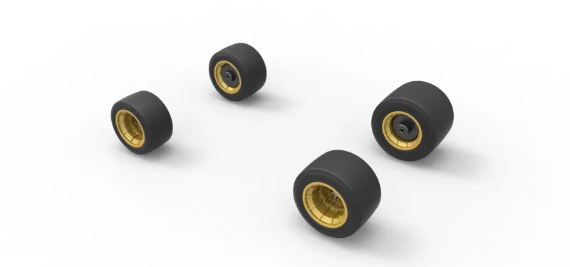 Wheel set of Vintage Asphalt Supermodified stock car 1:25 - Model preview 7