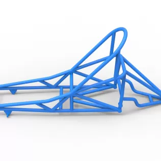 Frame of old school Front engine dragster Version 6 Scale 1:25 - Model thumbnail 7