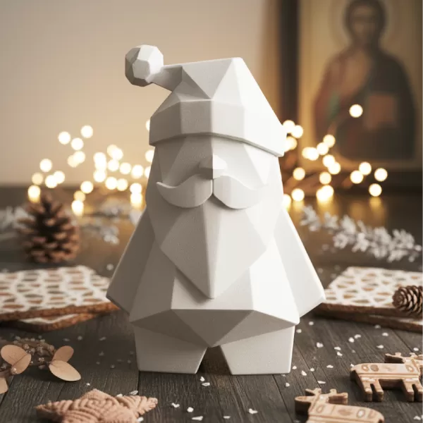 Low Poly Santa Claus Figure | Modern Geometric Christmas Decor - Model preview 8