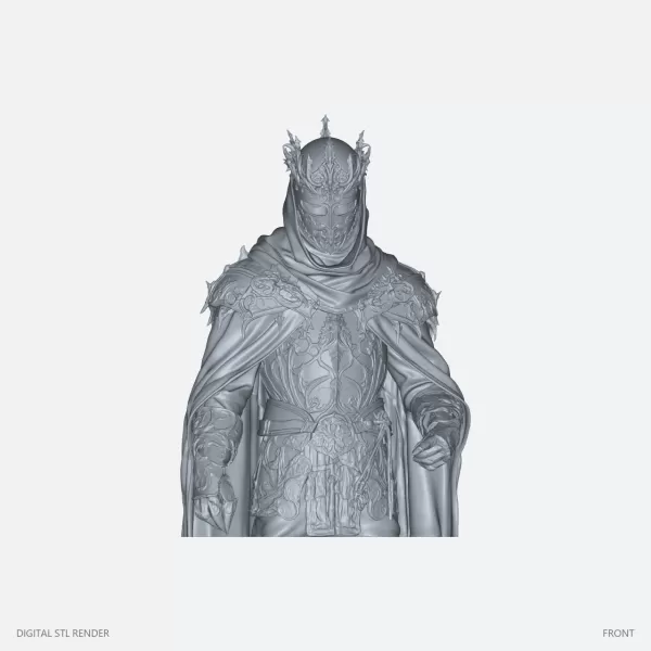 Crowned Veiled Knight Torso - 100 mm STL - Model preview 2