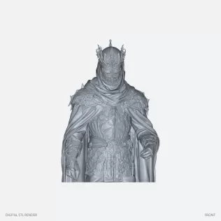 Crowned Veiled Knight Torso - 100 mm STL - Model thumbnail 2