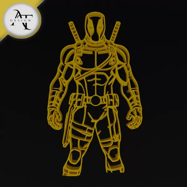 Deadpool - Marvel - Silhouette - 2D Wall Art Decor - Model preview 1