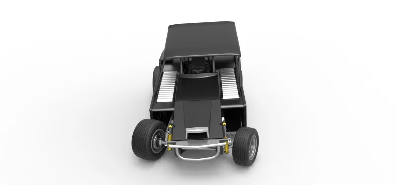Vintage Dirt Modified stock car V6 while turning Scale 1:25 - Model preview 8