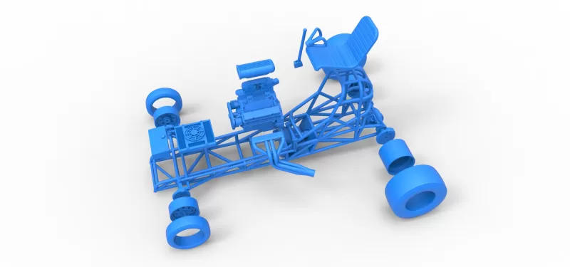 Vintage Front engine dragster Base Version 4 Scale 1:25 - Model preview 20