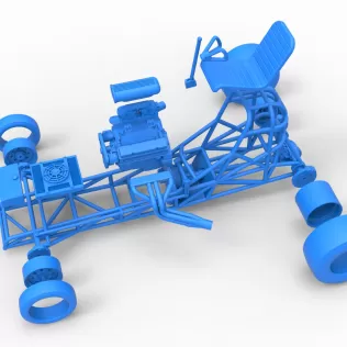 Vintage Front engine dragster Base Version 4 Scale 1:25 - Model thumbnail 20