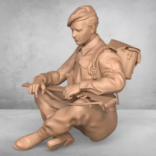 Sitting Army Soldier