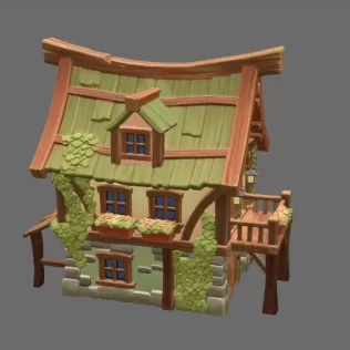 Enchanted Harvest Cottage STL File for 3D Print - Model thumbnail 4