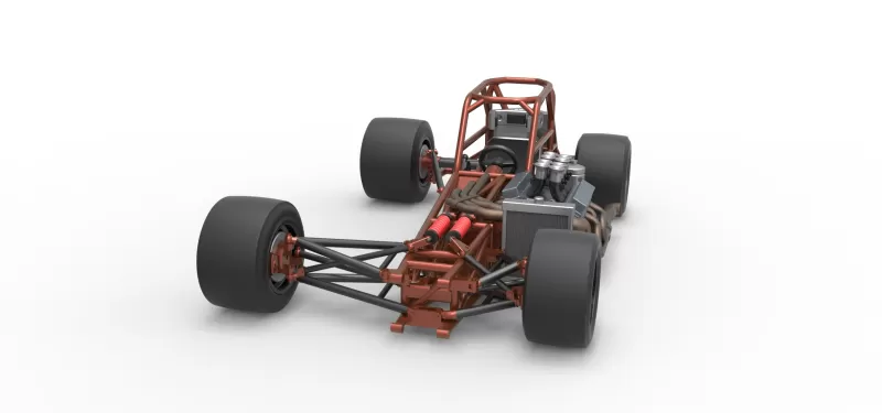Supermodified front engine race car Base Version 3 Scale 1:25 - Model preview 5