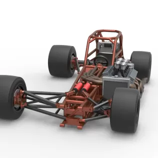 Supermodified front engine race car Base Version 3 Scale 1:25 - Model thumbnail 5