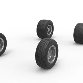 Wheel set of Northeast Dirt Modified stock car V2 Scale 1:25 - Model thumbnail 2