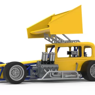 Vintage Winged Supermodified stock car Version 3 Scale 1:25 - Model thumbnail 2