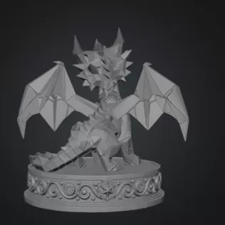 Origami Style Baby Dragon STL File for 3D Print - Model thumbnail 10