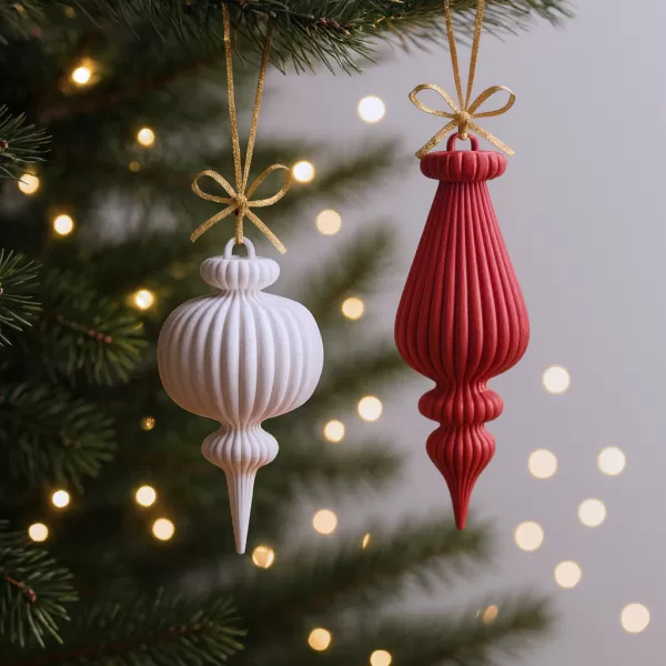 Christmas Ornament Set | 2 pcs Vintage-Retro Style | Elegant - Model preview 2