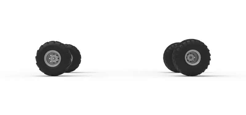 Wheel set of Mud dragster Version 3 Scale 1:25 - Model preview 5