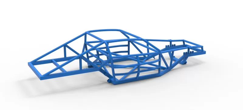 Frame of Vintage Dirt late model Race car Version 2 Scale 1:25 - Model preview 13