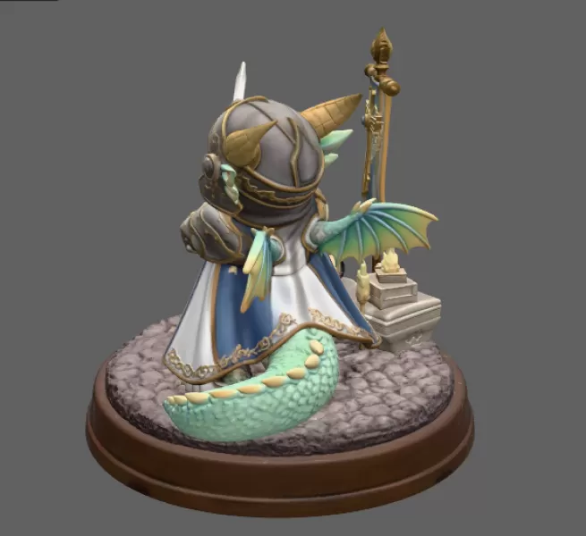 Holy Knight Dragon STL File for 3D print - Model preview 6