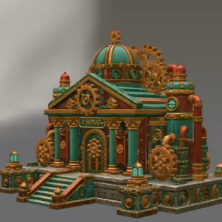Grand Steampunk Gearworks Castle STL File for 3D Print - Model thumbnail 8