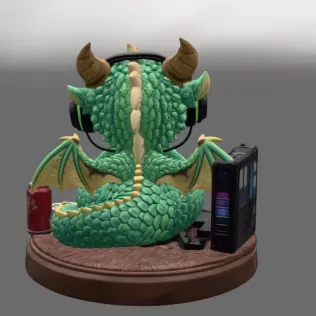 Gamer Dragon STL File for 3D Print - Model thumbnail 3