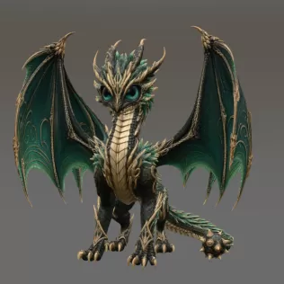 Emerald Crown Dragon STL File for 3D Print - Model thumbnail 4