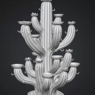 Blooming Cactus Jewelry Organizer STL File for 3D Print - Model thumbnail 14