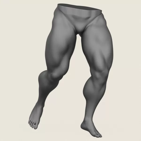 Muscular Man Leg Pose 02 - Model preview 1
