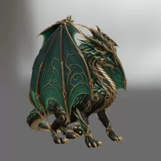 Emerald Crown Dragon STL File for 3D Print - Model thumbnail 9