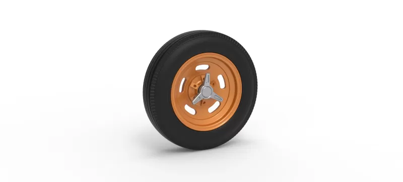 Wheel of Vintage Dirt race car V5 Scale 1:25 - Model preview 1
