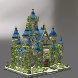 Skull Bloom Castle STL File for 3D Print - Model thumbnail 7