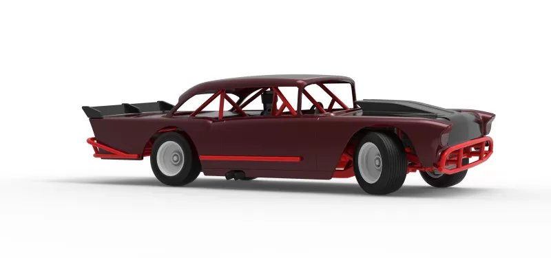 Vintage Dirt Modified stock car V9 while turning Scale 1:25 - Model preview 25