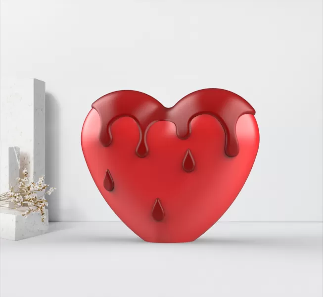 3D Melted Heart Decor, Dripping Love - Heartbreak, Surprise - Model preview 4