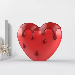 3D Melted Heart Decor, Dripping Love - Heartbreak, Surprise - Model thumbnail 4