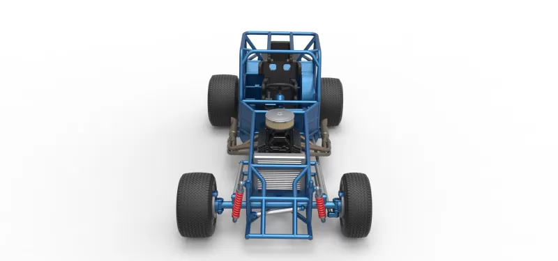 Vintage Dirt Modified stock car Base Scale 1:25 - Model preview 8