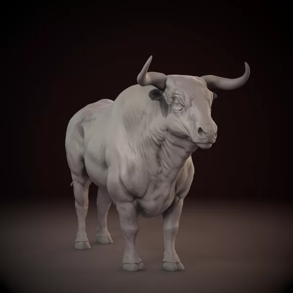Ox bull 3D print model - Model preview 1