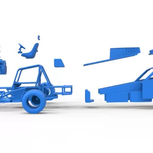 Vintage Dirt Modified stock car Version 2 while turning 1:25 - Model thumbnail 29