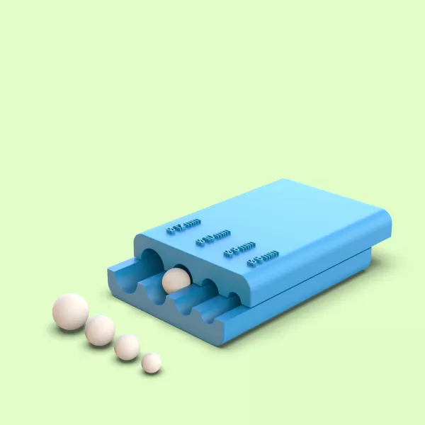 3D Round Shape Roller, 6-8-10-12 mm, Cake- Clay- Pottery- Cookie - Model preview 2