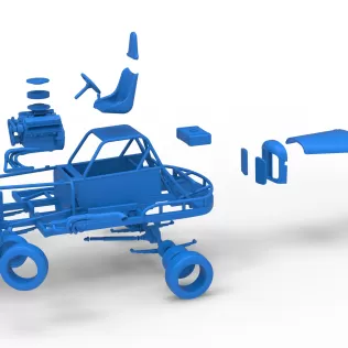 New Zealand Vintage Stock car while turning Scale 1:25 - Model thumbnail 28