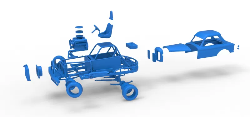 New Zealand Vintage Stock car while turning Scale 1:25 - Model preview 28