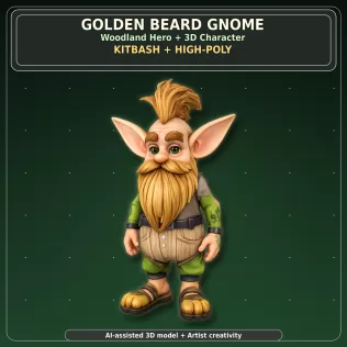 Garden Gnome Character Pack – Fantasy Garden Worker Kitbash - Model thumbnail 6