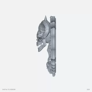 Horned Demon Ram Skull Display - STL - Model thumbnail 3