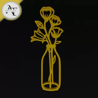 Flowers in vase - Line Art - 2D Wall Art Decor