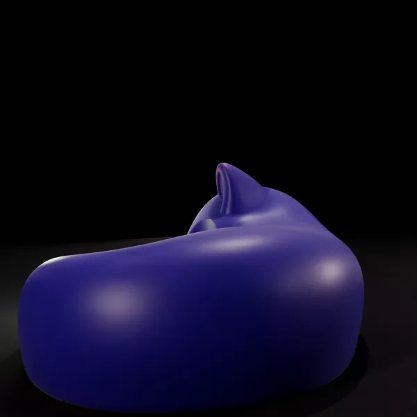 Sleeping Cat Candle Holder 3D Printable Model - Model preview 4