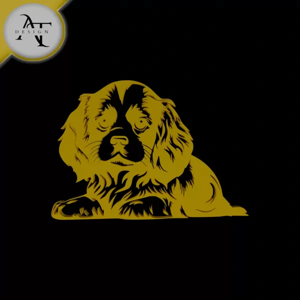 Dog - Silhouette - 2D Wall Art Decor - Model preview 1
