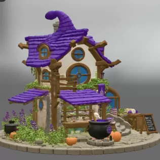 Lavender Witch Apothecary Cottage STL File for 3D Print - Model thumbnail 11