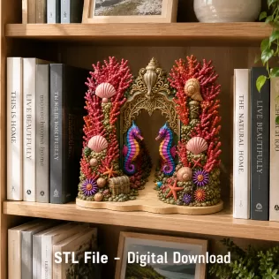 Coral Seahorse Fantasy Gateway STL File for 3D Print - Model thumbnail 5