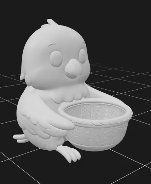Bird Holding Gift Basket - Model preview 5