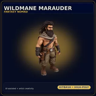 Fantasy Character Collection – Stylized Adventurer Kitbash Pack - Model thumbnail 2